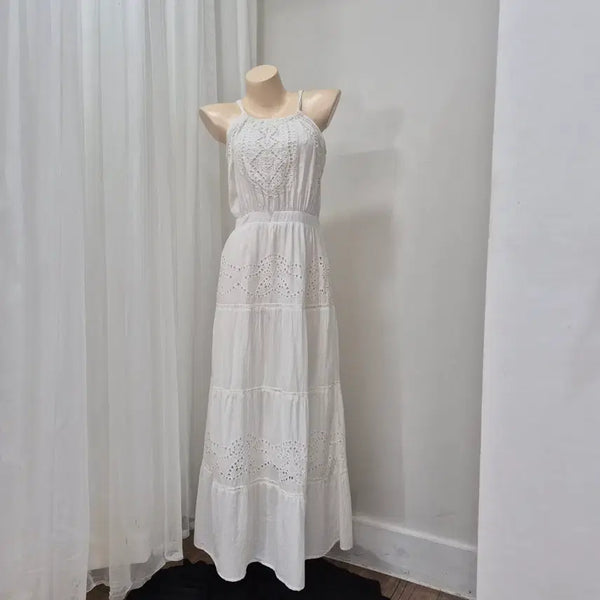 [BUNJANG] MIXXO White Maxi Long Dress / 미쏘 화이트 맥시 원피스 롱 원피스