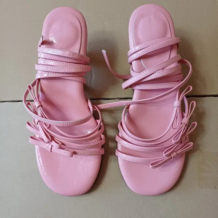 [BUNJANG] DRAGONBLUES Pink Ribbon Sandals EUR 35.5 / 미사용 DRAGONBLUES 샌들 35.5 판매합니다