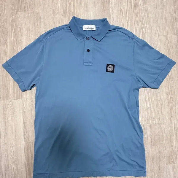 [BUNJANG] Stone Island Short Sleeve Polo Shirt Blue / 스톤아일랜드 반팔 카라티 블루