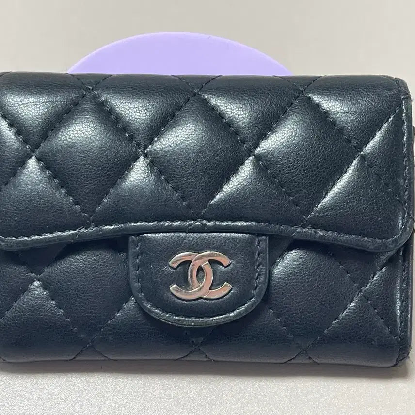 [BUNJANG] Chanel Lambskin Quilted Card Holder Black / 샤넬 램스킨 퀼팅 카드지갑 블랙