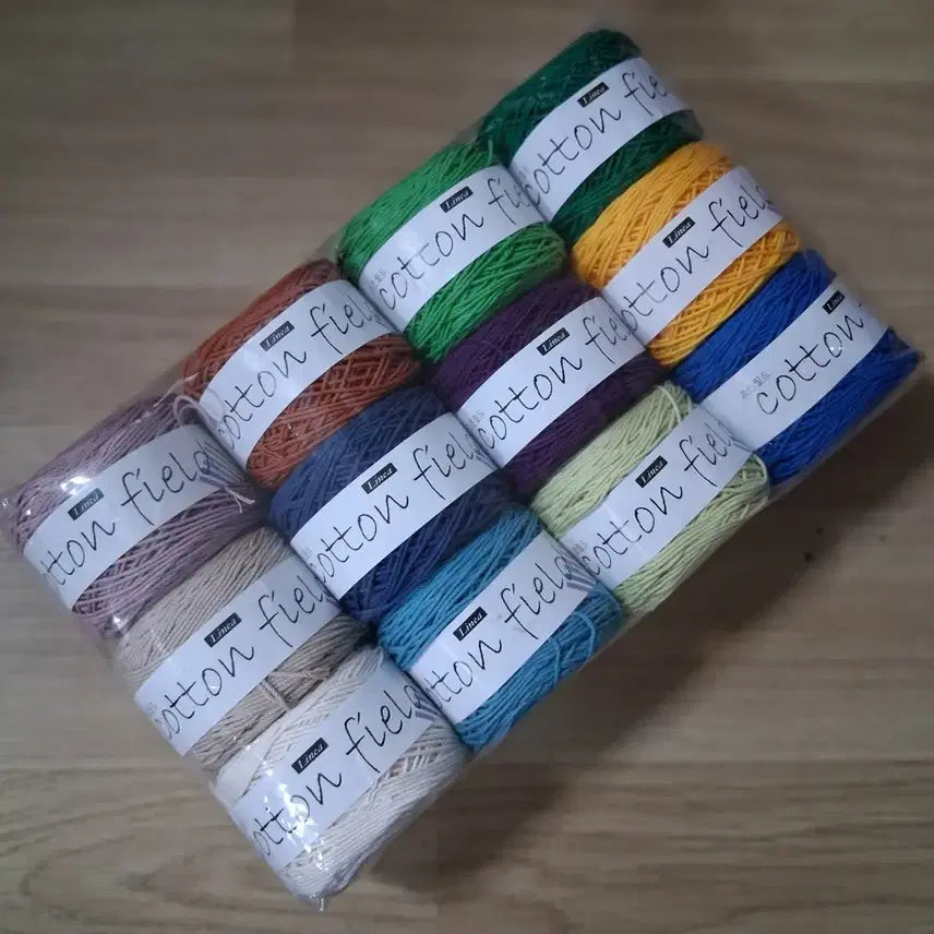 [BUNJANG] Linea Cottonfield Yarn Bundle (Unsealed) - Cotton Yarn / 리네아 코튼필드 뜨개실 미개봉 일괄급처 무료배송 콘사 면사 코바늘