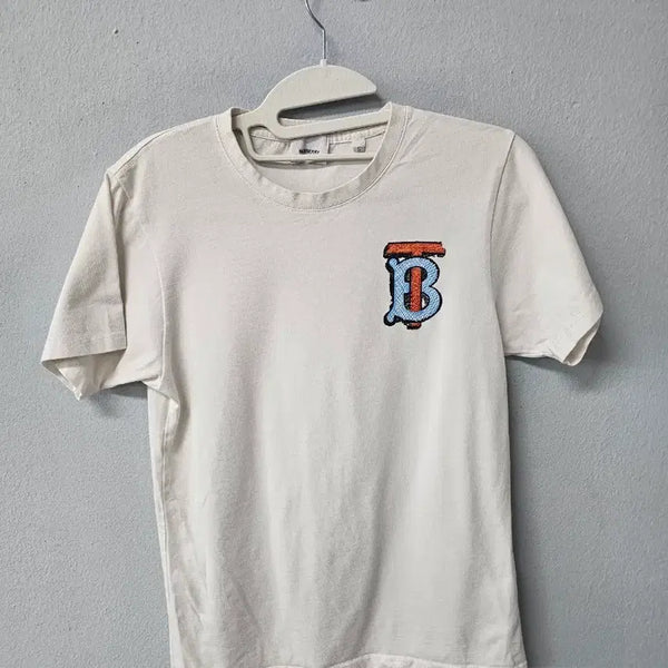 [BUNJANG] Burberry TB Logo Short Sleeve T-Shirt Ivory / 버버리 TB로고 반팔티 아이보리
