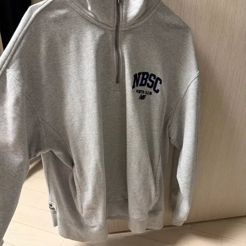 [BUNJANG] New Balance NBSC Grey Half-Zip Sweatshirt L / 뉴발란스 NBSC 그레이 하프집업 맨투맨 L
