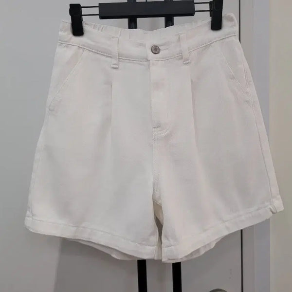 [BUNJANG] Pigment Cotton Pintuck 3-Button Shorts (Size M) / 피그먼트 코튼 핀턱 밴딩 3부 숏팬츠 M사이즈