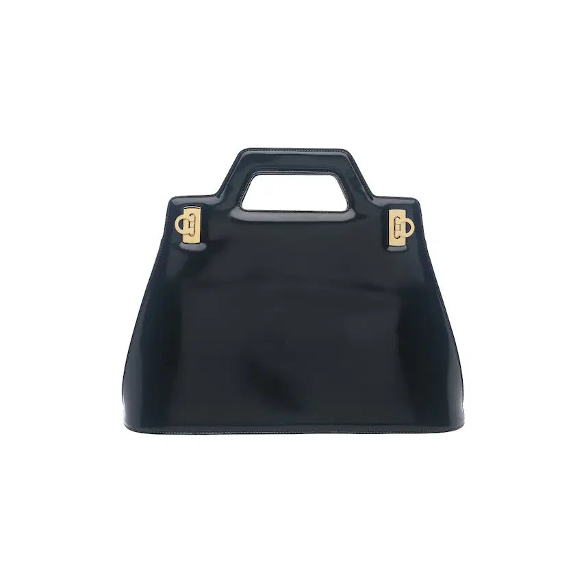[BUNJANG] Ferragamo Wanda Tote Bag Medium Black Leather / 페라가모 완다 토트백 미디엄