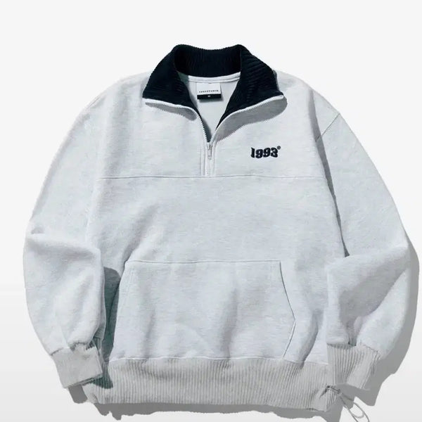 [BUNJANG] 1993 Studio Vintage Half Zip-Up Light Grey / 1993스튜디오 빈티지 반 집업_라이트그레이/1회착용