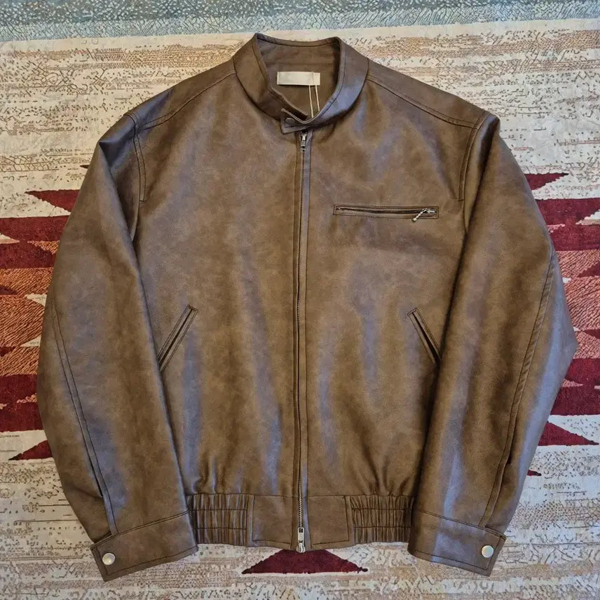 [BUNJANG] TALY Leather Jacket Brown L (100) / TALY 탈리 레더 가죽자켓 L(100)