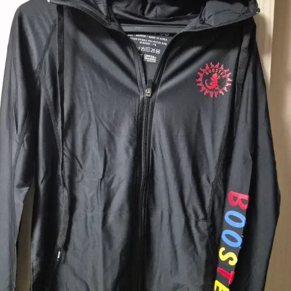 [BUNJANG] UPF50+ Black Rash Guard Hooded Zip-Up Jacket (M) / UPF50+ 블랙 래쉬가드 후드집업 M