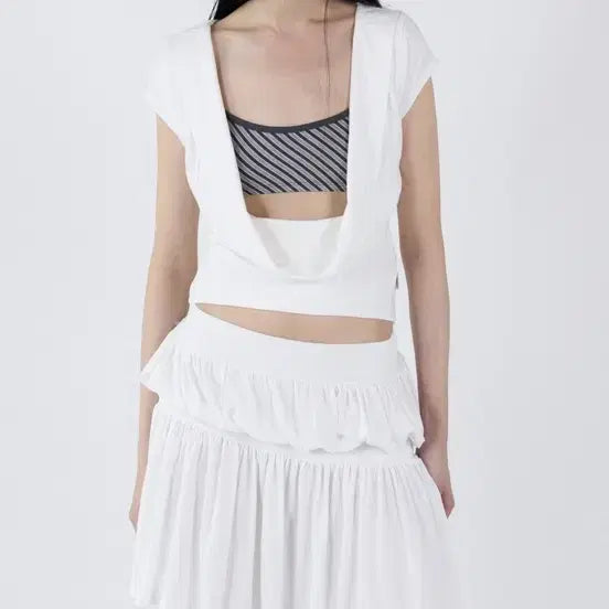 [BUNJANG] SERIC Draped Backless Top - White / 세릭 Draped Backless Top _ White
