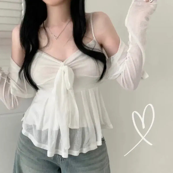 [BUNJANG] Ablley Sleeveless Cardigan Set / 에이블리 나시 가디건 세트