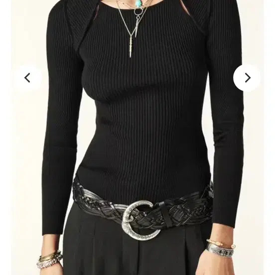 [BUNJANG] ba&sh Pietra Black Cut-Out Knit Top / ba&sh Pietra 블랙 컷아웃 니트 탑(55)