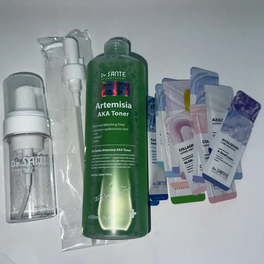 [BUNJANG] Dr. Santé Artemisia Acqua Toner 500ml with Foam Bottle, Pump, and Samples / 택포 닥터 상떼 아르테미시아 아카 토너 500ml 거품공병 펌프 샘플 일괄 판매