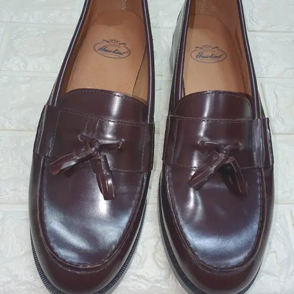 [BUNJANG] Hawkins Men's Leather Tassel Loafers Burgundy 275 / [미사용급/S급] 호킨스 남성 천연가죽 테슬 로퍼 버건디 275
