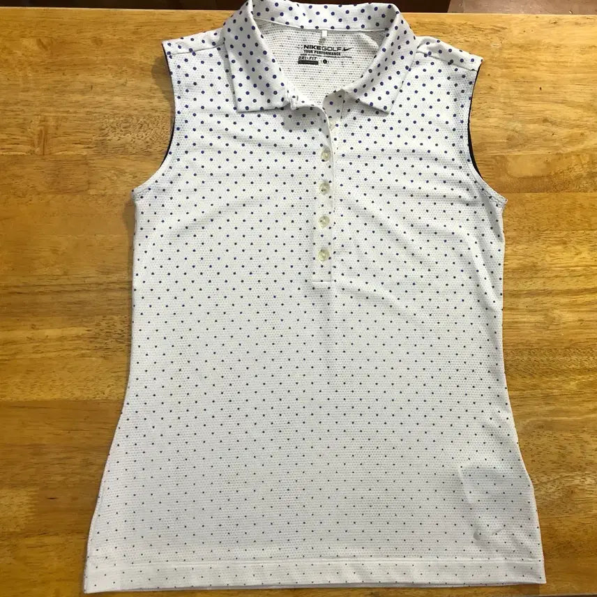 [BUNJANG] Nike Golf Sleeveless Polo Shirt with Polka Dot Pattern / 나이키 골프 민소매 카라티 도트 무늬