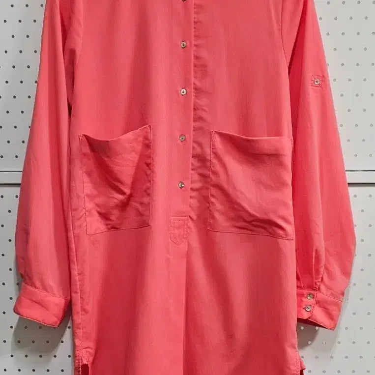 [BUNJANG] ZARA Long Sleeve Shirt Blouse Pink / ZARA 자라 롱 슬리브 블라우스  롤업 셔츠형 블라우스 핑크