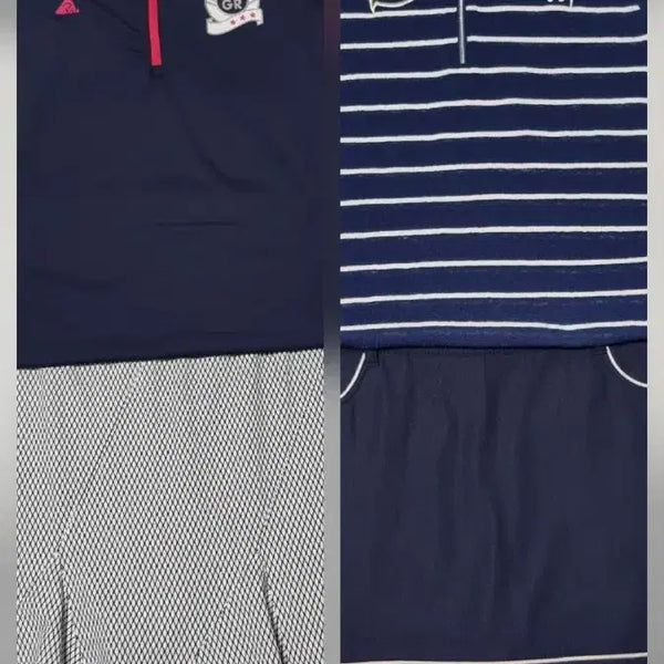 [BUNJANG] Greenjoy Navy Sleeveless Top & Torbiest Flare Skirt Set / 여성 골프 웨어