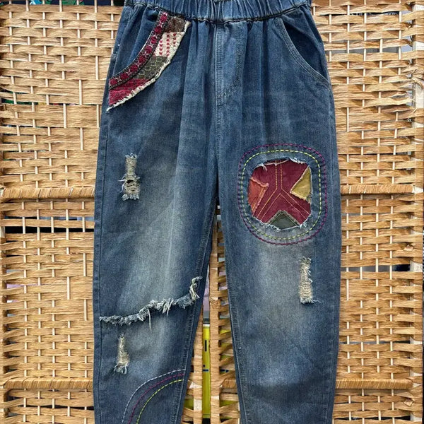 [BUNJANG] Embroidered Denim Shorts / 자수 데님 청바지