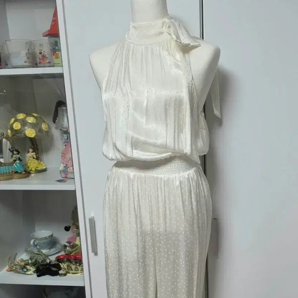 [BUNJANG] Cinq a Sept White Jumpsuit Dress / 프랑스 브랜드 Cinq a Sept 화이트 점프수트 원피스