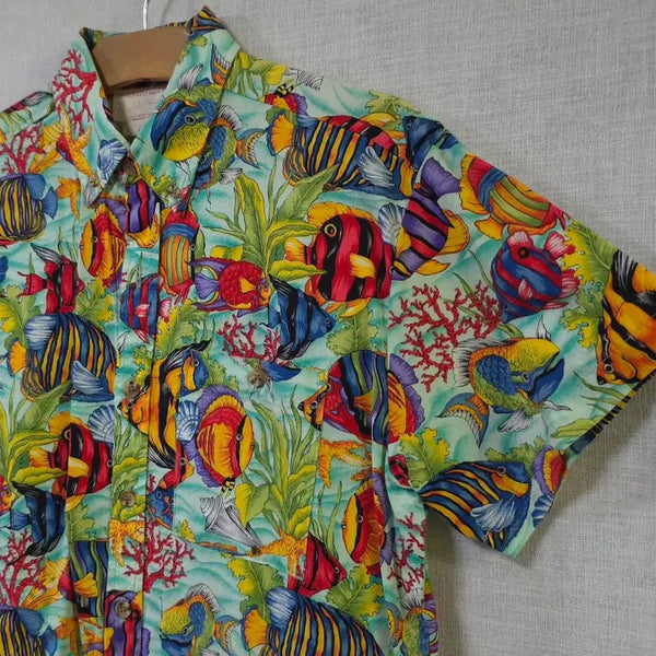 [BUNJANG] Mary D. Fashions Vintage Tropical Fish Hawaiian Shirt (Made in Canada) / 상태최상/희귀] 캐나다산 열대어 패턴 화와이안 셔츠 여름 휴가룩 남방 95 바캉스