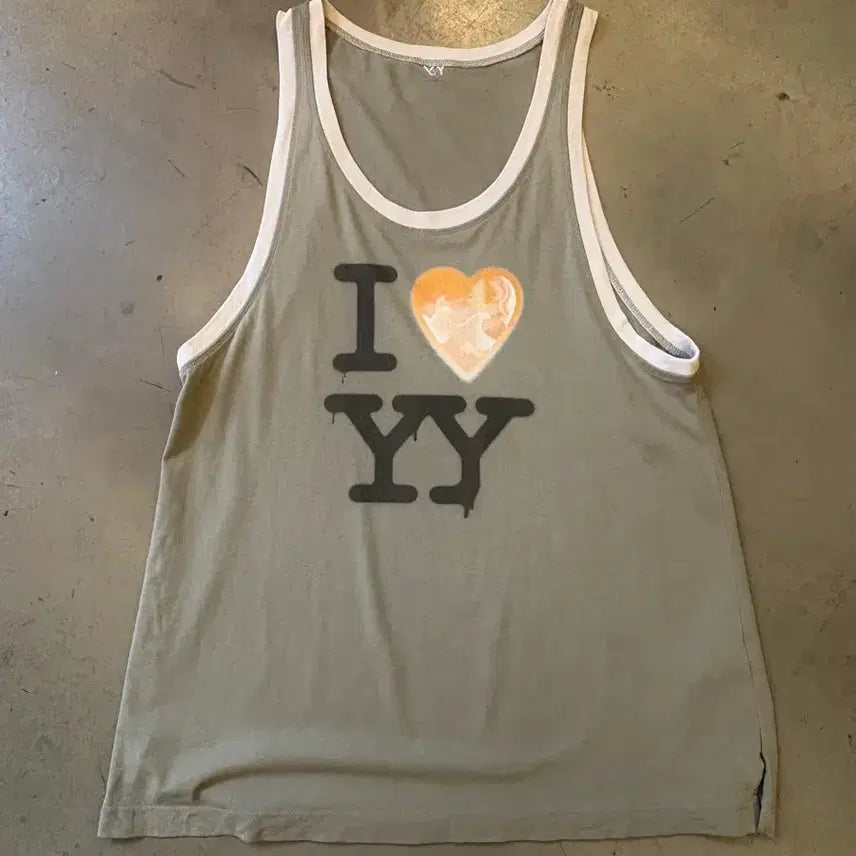 [BUNJANG] Open YY i love yy Tank Top / 오픈 와이와이 i love yy 나시