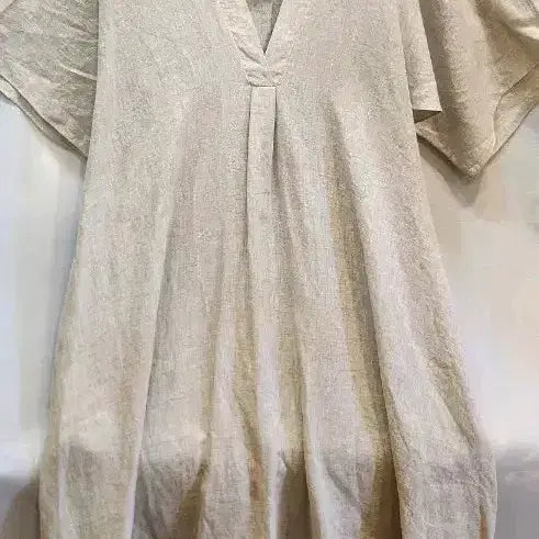 [BUNJANG] GIA 100% Linen Short Sleeve Long Dress / GIA 반팔 린넨 100%원피스입니다