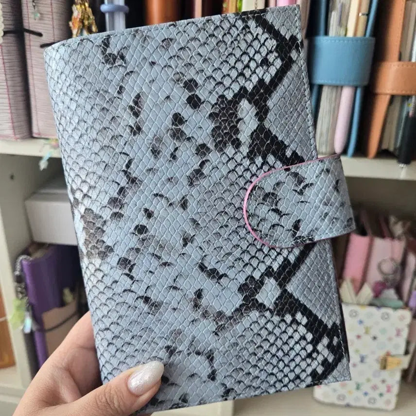 [BUNJANG] A6 Leather System Diary Binder with Snakeskin Pattern / 가죽 시스템다이어리 A6 바인더