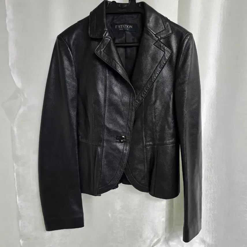[BUNJANG] F' STATION Black Lambskin Leather Jacket / F' STATION 양가죽 자켓 블랙 (2287)