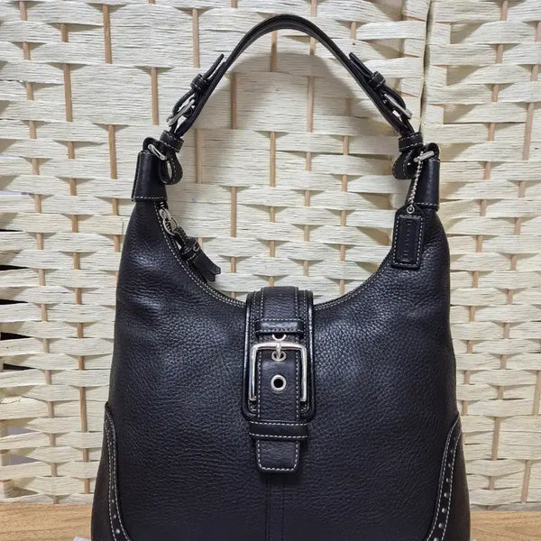 [BUNJANG] Coach Leather Shoulder Bag Black / 코치가방