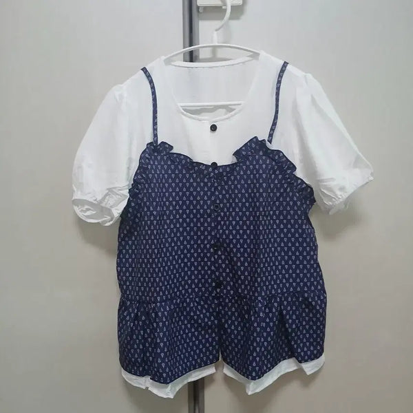 [BUNJANG] Patterned Bustier Shirt / 패턴 뷔스티에 셔츠