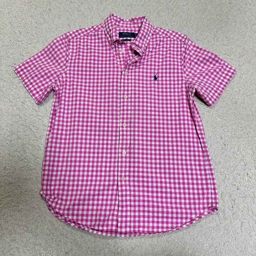 [BUNJANG] Polo Ralph Lauren Pink Check Short Sleeve Shirt / 폴로 랄프로렌 핑크 체크 반팔 셔츠