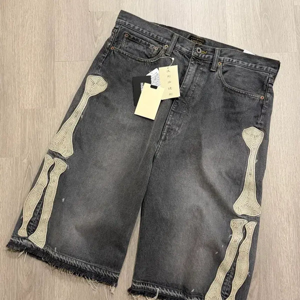 [BUNJANG] Kapital 14oz Bone Denim Shorts Black Indigo / 캐피탈 14oz 본 데님쇼츠 흑청 36