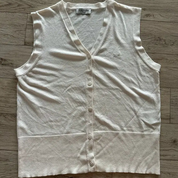 [BUNJANG] Cacharel Women's Sleeveless Knit Vest Ivory / 까사렐 여성 민소매 니트 아이보리