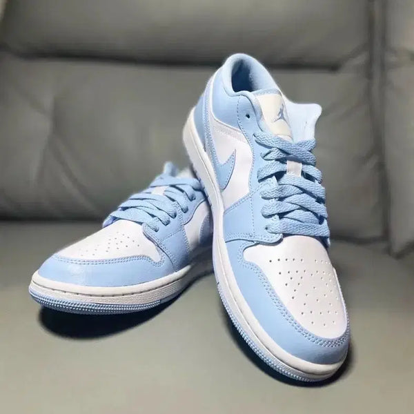 [BUNJANG] Air Jordan 1 Low 'White Ice Blue' Sneakers / 조던 1 로우 화이트 아이스 블루