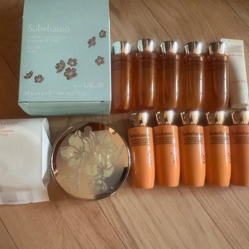 [BUNJANG] Sulwhasoo LEJE Collaboration Cushion Foundation (Refill Included) + Concentrated Ginseng Renewing Serum + Sun Cream Set / 설화수 LEJE 쿠션 본품 리필+자음생수유액 총 250ml+선크림 20ml
