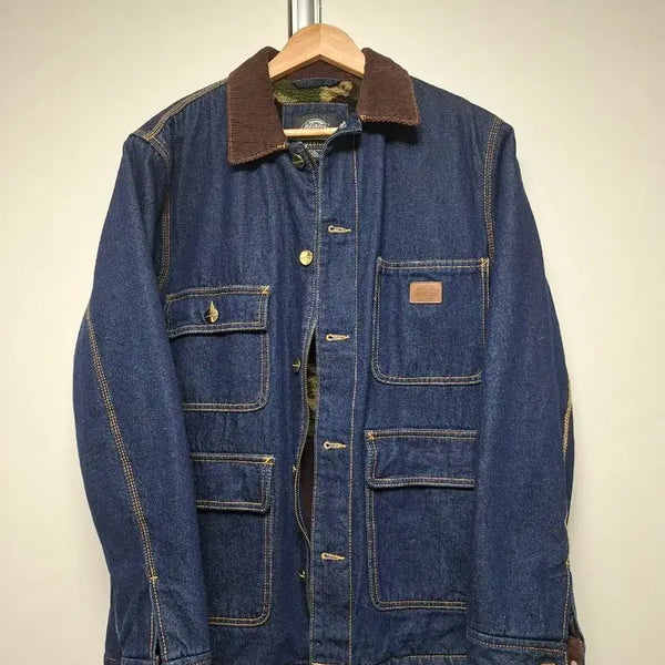 [BUNJANG] Dickies Denim Chore Jacket with Camo Lining and Corduroy Collar / 디키즈 데님 초어자켓 카모안감 코듀로이 칼라