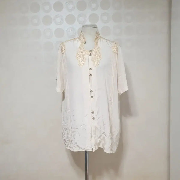[BUNJANG] Lightweight Short-Sleeve Blouse Shirt / 얇은블라우스88 얇은셔츠88 얇은남방88 반팔티88