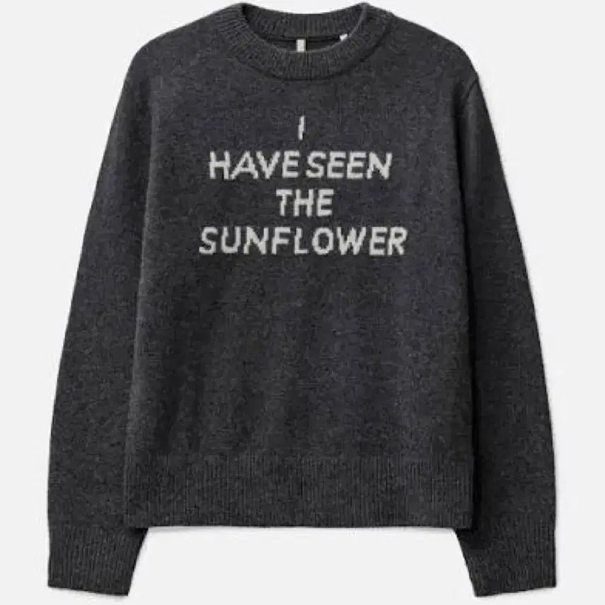 [BUNJANG] L Size Sunflower "I HAVE SEEN THE SUNFLOWER" Knit / [L] 선플라워 문 텍스트 니트
