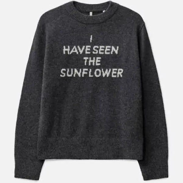 [BUNJANG] L Size Sunflower "I HAVE SEEN THE SUNFLOWER" Knit / [L] 선플라워 문 텍스트 니트