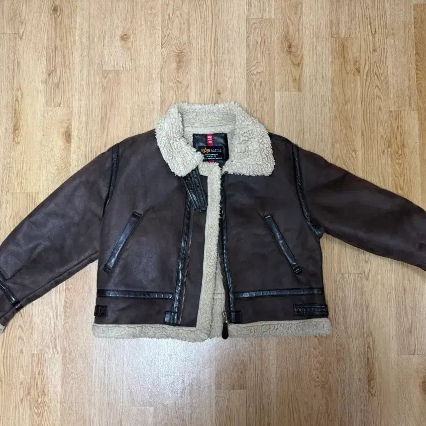 [BUNJANG] Alpha Industries B-3 Shearling Leather Jacket Brown / 알파인더스트리 무스탕 자켓 B-3 브라운