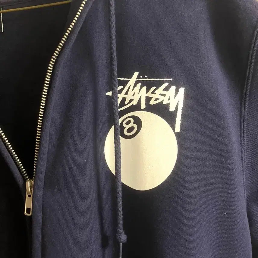 [BUNJANG] Stussy 8 Ball Hoodie Navy S / 스투시 8볼 후드집업 네이비