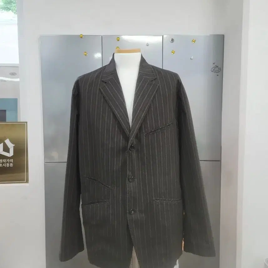 [BUNJANG] Eastlog Pinstripe Suit Brown / 이스트로그 수트