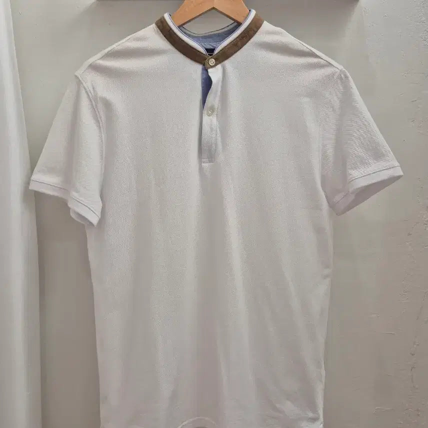 [BUNJANG] Massimo Dutti Mesh Henly Neck T-Shirt / 마시모두띠 메쉬 헨리넥 티셔츠