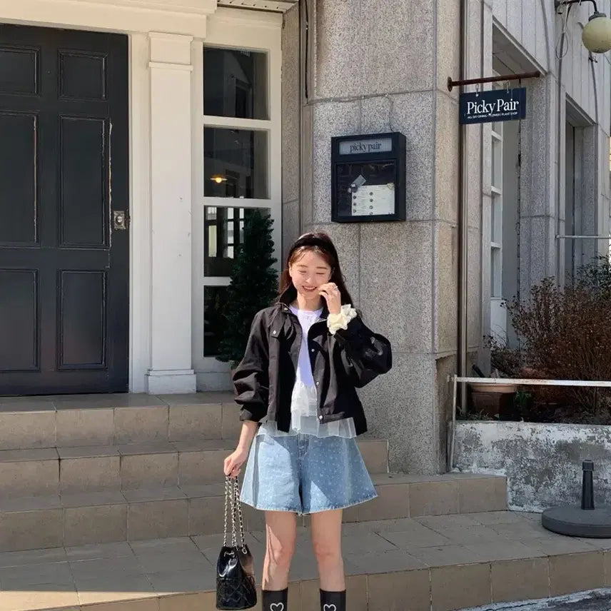 [BUNJANG] BYSINNI Sander Short Field Jacket Black / 바이씨니 샌더 숏 야상 블랙