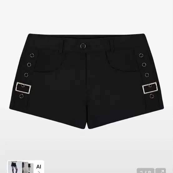 [BUNJANG] LOVEIS TRUE EL POCKET PATCH BELT SHORTS (BLACK) / 러브이즈트루) 숏팬츠 EL POCKET PATCH BELT SHORTS(BLACK)