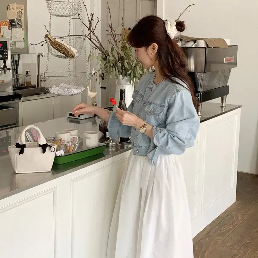 [BUNJANG] Bicini Jenny Denim Jacket Light Blue / 바이씨니 제니청자켓
