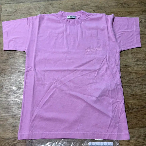 [BUNJANG] Balenciaga Short Sleeve T-Shirt Pink XS / 백화점판 새상품 발렌시아가 반팔 티셔츠 핑크 xs