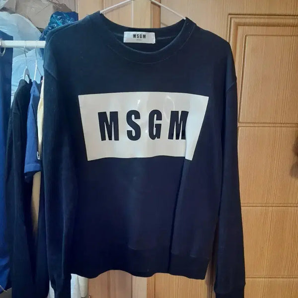 [BUNJANG] MSGM Logo Sweatshirt Black M / MSGM 로고 맨투맨 블랙 M