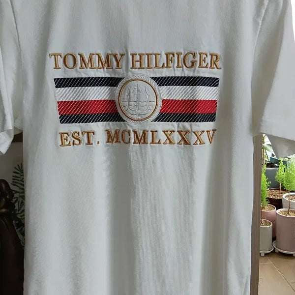 [BUNJANG] Tommy Hilfiger Organic Cotton Short Sleeve T-Shirt White / 타미힐피거 반팔 티셔츠 화이트