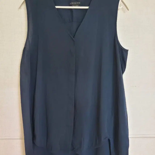 [BUNJANG] Theory Navy V-Neck Vest Blouse S/P / [Theory]베스트 블라우스 S/p사이즈