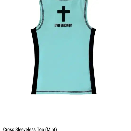 [BUNJANG] AETHER SANCTUARY Cross Sleeveless Top Mint / 에테르 생츄어리 크로스 슬리브리스 탑 민트 나시 갸루 십자가